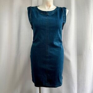 Pilcro Anthropologie Denim Sheath Dress Women's Size XL Dark Wash Western Boho